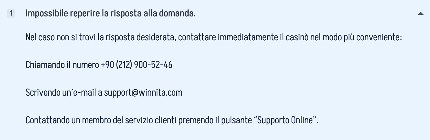 Winnita supporto